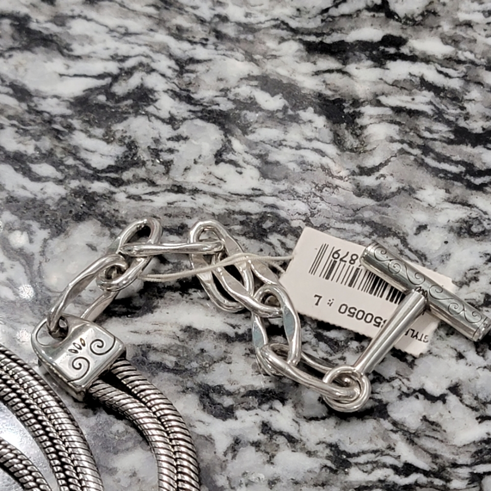 RETIRED RARE FIND BRIGHTON NWT HEART SNAKE CHAIN BELT ADJUSTABLE 34" BY 39" - Picture 5 of 6